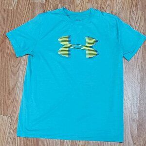 Under Armour green short sleeve shirt, size YL, EUC